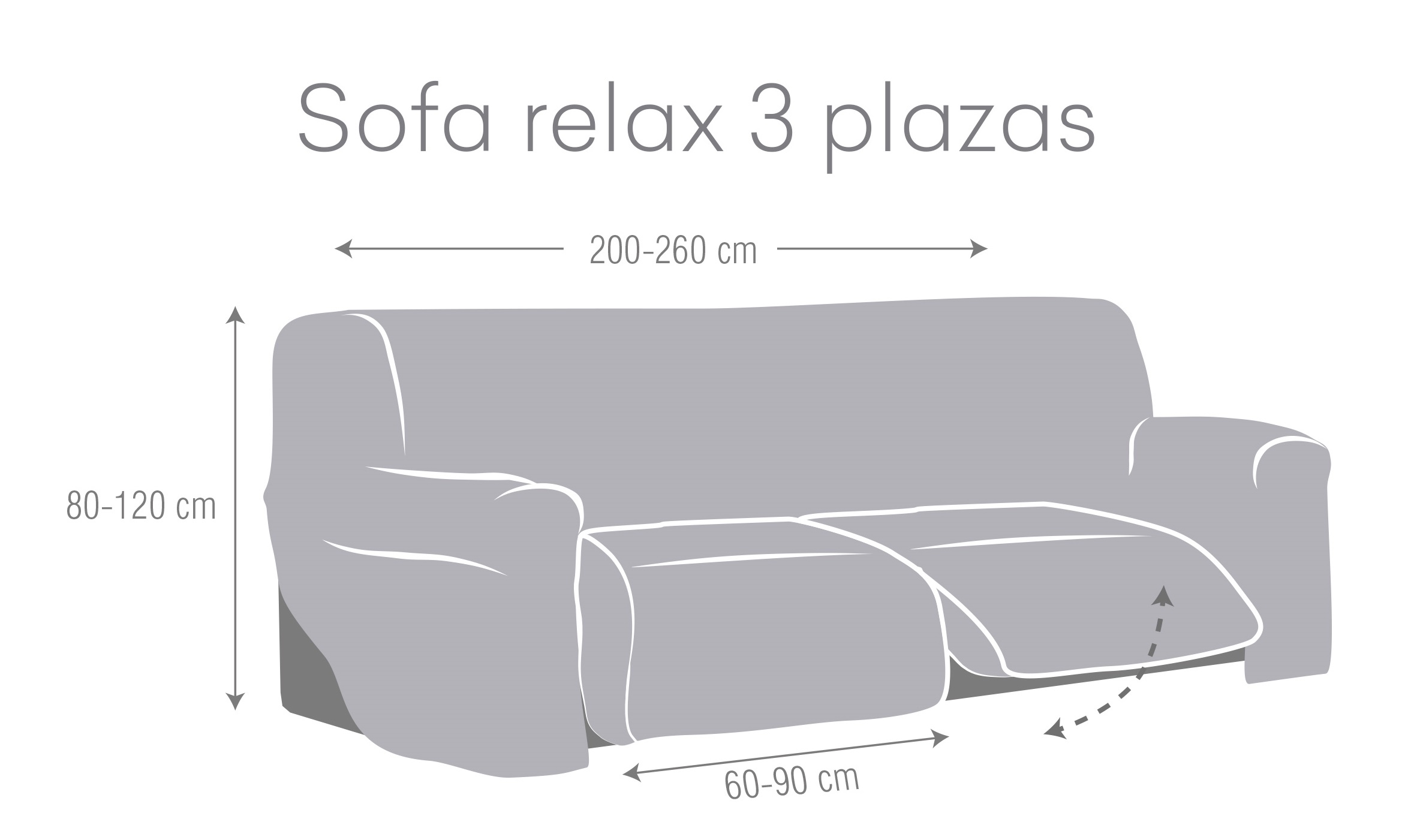 Medidas relax 3 plazas y 2 pies Eysa